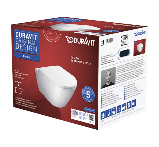 Унитаз подвесной Duravit D-Neo Rimless 45770900A1 c сиденьем