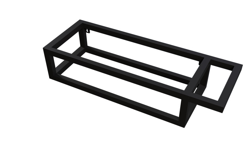 Консоль подвесная МЕТРИС-50 см черная с прав. полотенцедержателем (ум. Модуль-50)