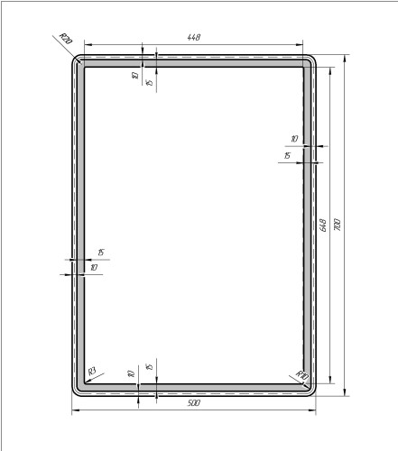 Зеркало TINY, 50 см, без подсветки