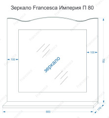 Зеркало Francesca Империя П 80 венге (полотно+светильники Изабель)