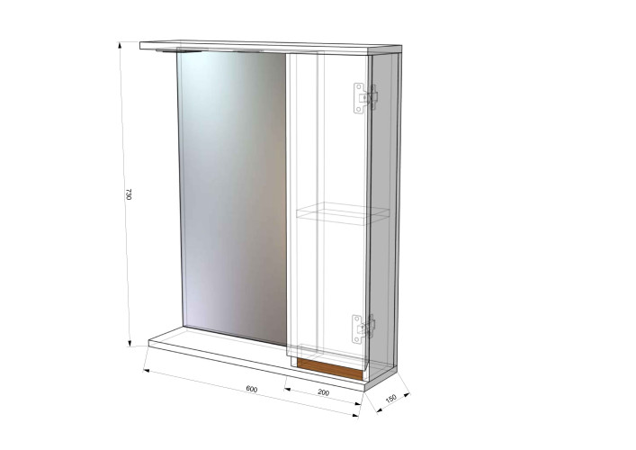 Зеркало-шкаф Венеция Bianco 60 белый