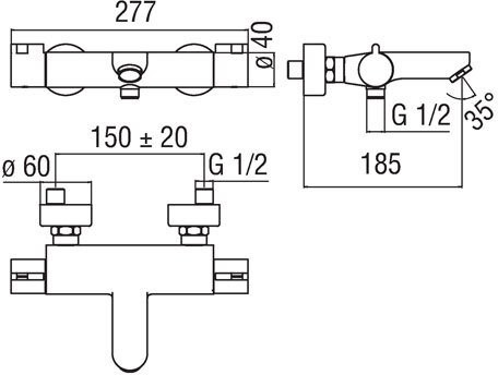 Термостат для ванны Nobili ABC AB87010/1CR
