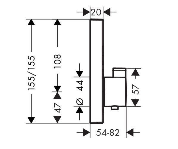 15763000 Термостат ShowerSelect с двумя запорными вентилями, СМ