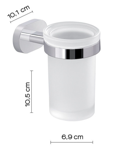 Gedy Bernina, настенный стеклянный стакан, цвет хром