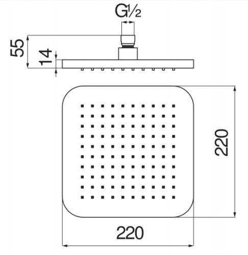 Верхний душ Nobili AD139/79CR Chrome 22 см, хром