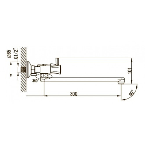 Смеситель для ванны с душем KAISER Topaz (17255)