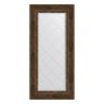 Зеркало настенное с гравировкой EVOFORM в багетной раме состаренное дерево с орнаментом, 62х132 см, BY 4086