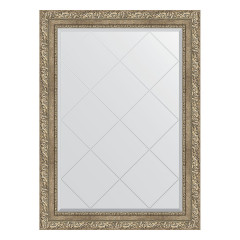 Зеркало настенное с гравировкой EVOFORM в багетной раме виньетка античное серебро, 75х102 см, BY 4186