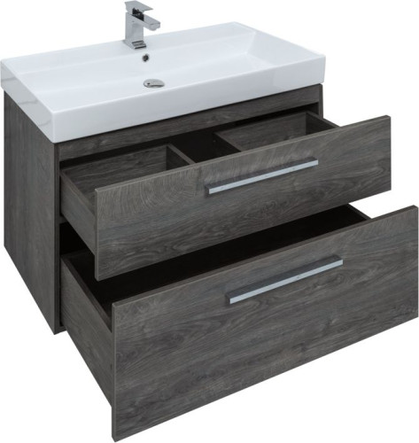 Тумба с раковиной Aquanet Nova 90 дуб рошелье (2 ящика)