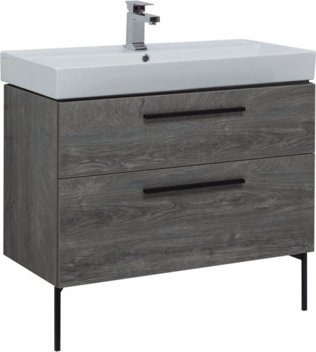 Тумба с раковиной Aquanet Nova 90 дуб рошелье (2 ящика)