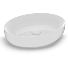 Olympia Metamorfosi, накладная овальная раковина 55x42xh14 см, с донным клапаном, цвет белый глянцевый