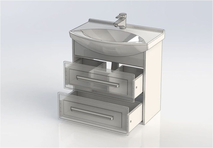 Тумба с раковиной Aquanet Остин 65 дуб сонома/белый