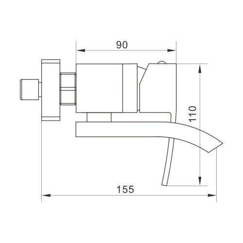 Смеситель для ванны Rose R1552T, пепельный