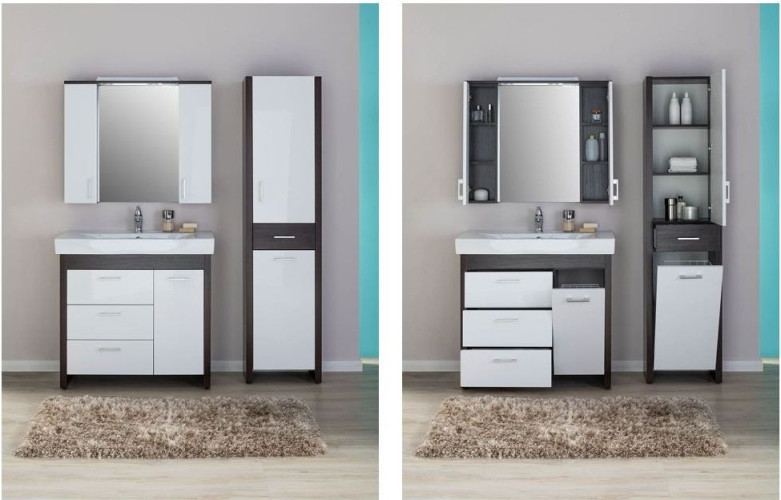 Тумба с раковиной Aquanet Тиана 100 венге