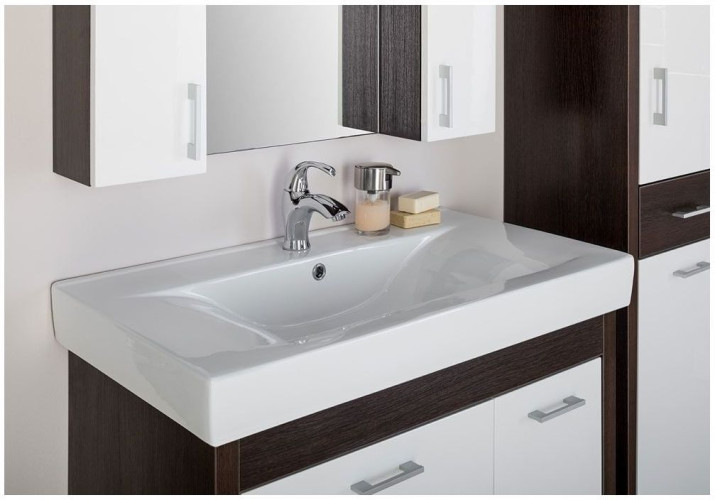 Тумба с раковиной Aquanet Тиана 100 венге