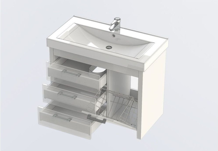 Тумба с раковиной Aquanet Тиана 100 венге