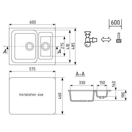 Кухонная мойка Ulgran U-106-341, ультра-белый