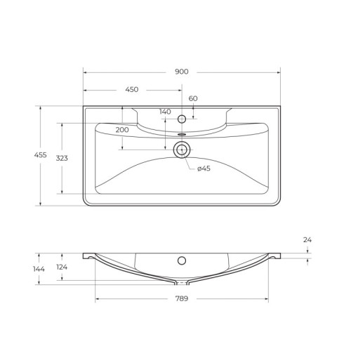 База под раковину напольная BelBagno ACQUA-900-2C-PIA-BL