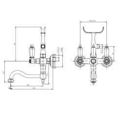 ADRIA-Classik Смеситель для ванной с душ.комплектом, поворотный излив (хром) Caprigo 03-510-crm