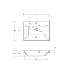 База под раковину подвесная BelBagno MARINO-600-2C-SO-RG-P