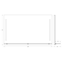 Зеркало настенное c полочкой и 2-мя встроенными LED-светильниками Ledline-S EVOFORM 120x75 см, BY 2167