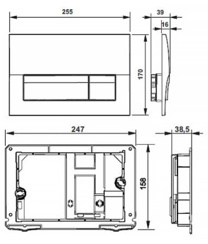 ПЭК Laufen PRO чаша унитаза подвесная Rimless с инсталляционной системой, тонким сиденьем микролифт и белой клавишей смыва (Z.RU93.0.761.6)