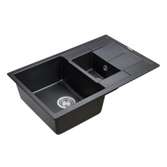 Мойка кварцевая Paulmark FESTE, PM237850-BLM, черный-металлик, 775х495 мм, Paulmark