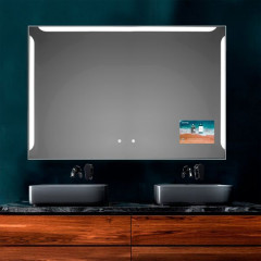 Xpertials ALICE SM, зеркало 120х80 см, LED свет, вкл/выкл с диммером, ЖК-экран, профиль матовый хром