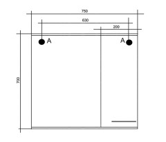 Зеркало-шкаф навесной без подсветки MIXLINE Анри-75 левый (537419)