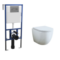 Комплект унитаза Bauedge BL0001-HQ с инсталляцией Nova NV4501 и кнопкой Nova NV7319