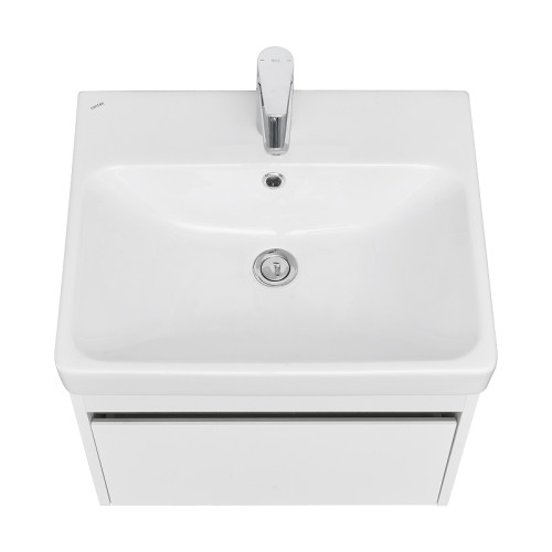 Тумба под раковину AQUATON Марти 55 подвесная, Белый/Дуб Эндгрейн (1A263201MY010)