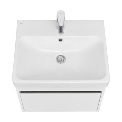 Тумба под раковину AQUATON Марти 55 подвесная, Белый/Дуб Эндгрейн (1A263201MY010)