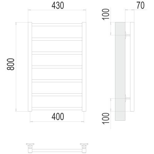 Полотенцесушитель TERMINUS Стандарт Контур П7 400х800 NEW