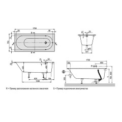 Ванна квариловая Villeroy&amp;Boch OBERON 170х75 сножками