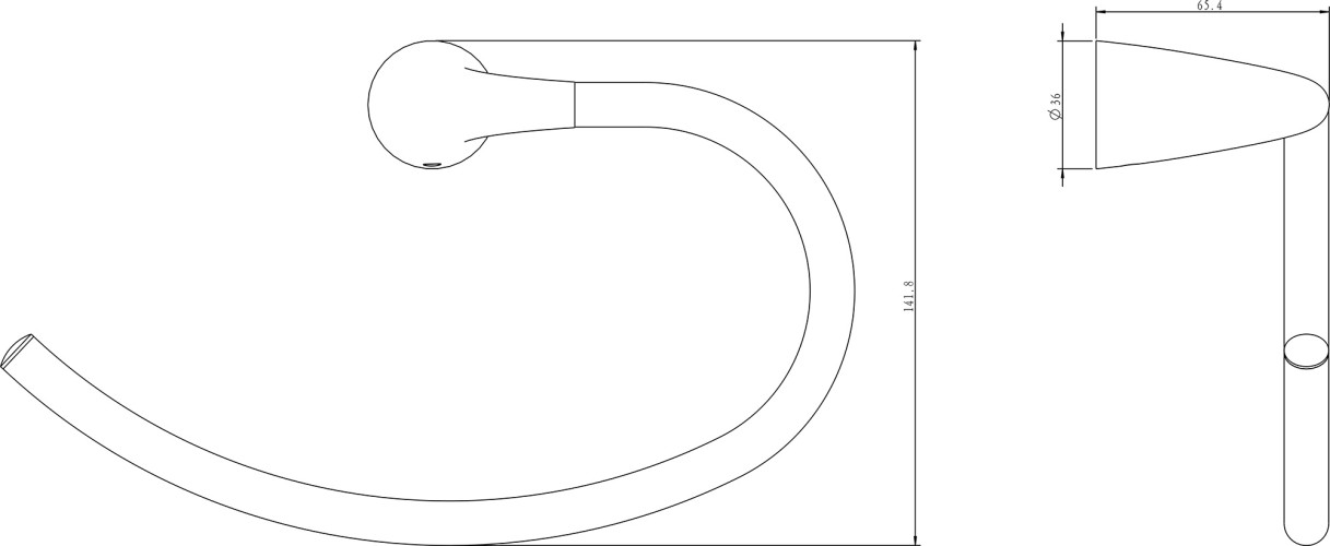 Полотенцедержатель полукольцо RUSH Devon (DE75511)