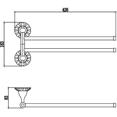 Держатель для полотенец поворотный (2-ой) Savol S-08902C бронза