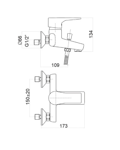 Смеситель для ванны Fiore XO 73CR7302, хром