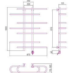 Электрический полотенцесушитель Сунержа Фурор-Ёлочка 1000x900