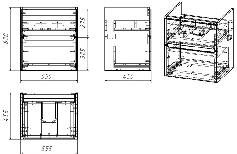 Тумба OWL 1975 Nyborg 60, 2 ящика, белая