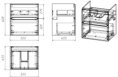 Тумба OWL 1975 Nyborg 60, 2 ящика, белая