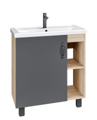 Тумба напольная Grossman ФЛАЙ-70 см дуб сонома/серая (ум.Фостер-70)