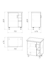 Тумба напольная Grossman ФЛАЙ-70 см дуб сонома/серая (ум.Фостер-70)