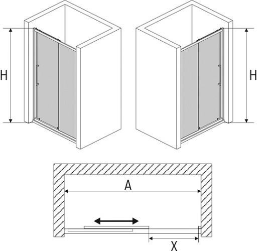 Душевая дверь AVEK Klassik B 10078 180x190