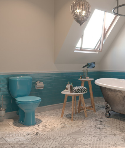 Унитаз-компакт Santeri Виктория голубой 1.P301.6.S06.00B.F