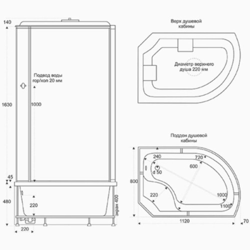 Душевая кабина Bas Фиджи 120х80 Eco