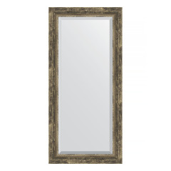 Зеркало настенное с фацетом EVOFORM в багетной раме старое дерево с плетением, 53х113 см, BY 3486