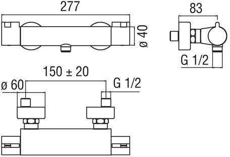 Термостат для душа Nobili ABC AB87030CR