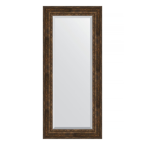 Зеркало настенное с фацетом EVOFORM в багетной раме состаренное дерево с орнаментом, 72х162 см, BY 3586
