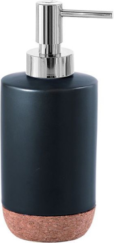 Gedy Ilary, настольный керамический дозатор с пластиковой помпой, цвет хром - черная матовая керамика