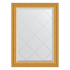 Зеркало настенное с гравировкой EVOFORM в багетной раме состаренное золото, 62х85 см, BY 4087